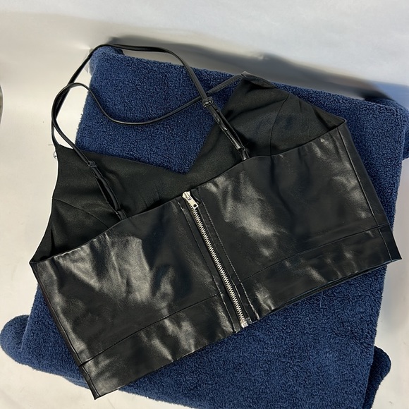Pleather Bustier Top with Zipper - Picture 8 of 15